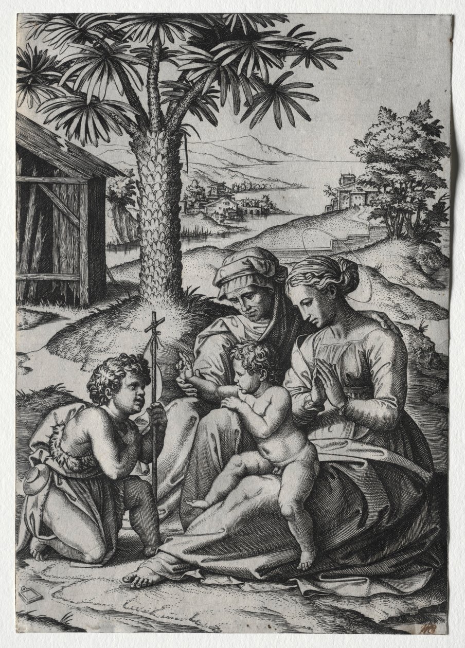 Palmupuun Madonna. tekijältä Marcantonio Raimondi