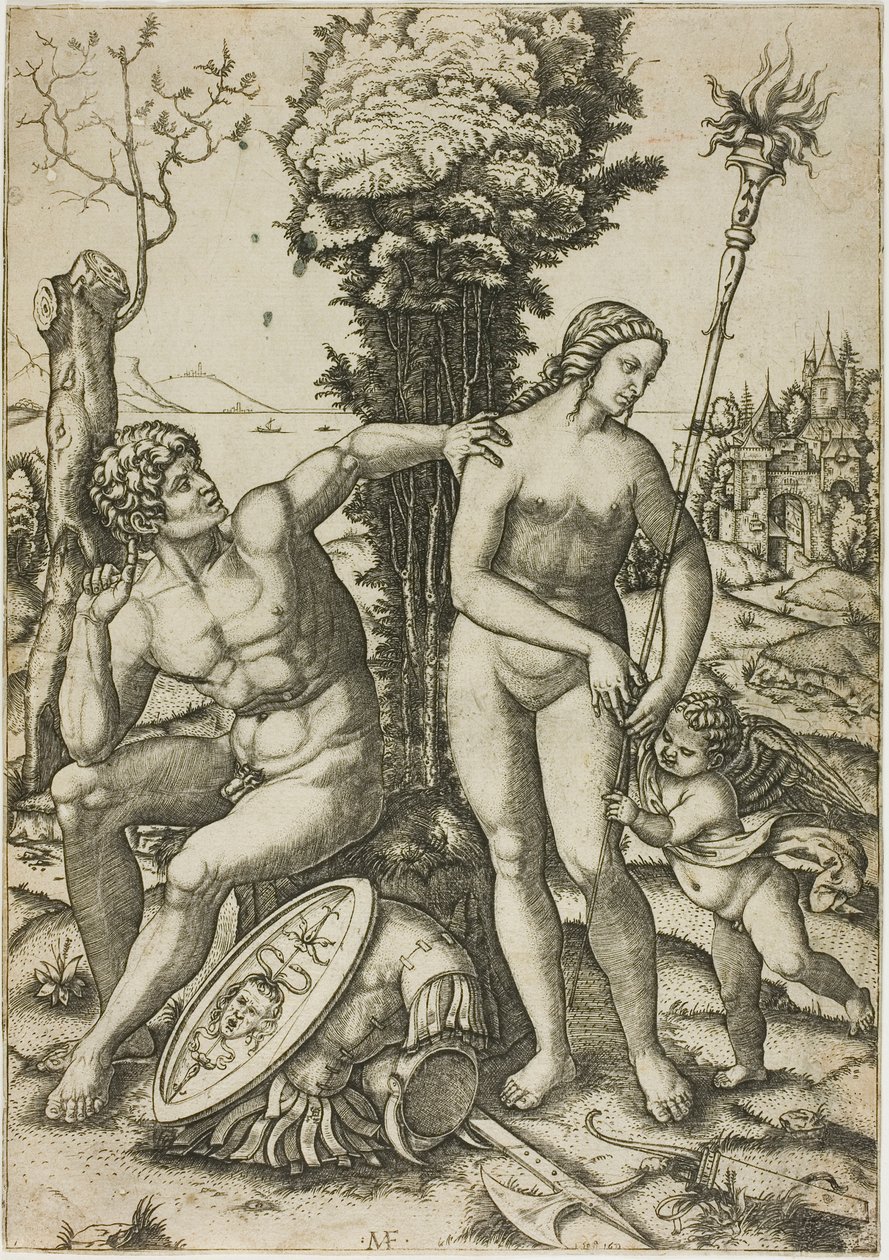 Mars, Venus ja Cupid tekijältä Marcantonio Raimondi