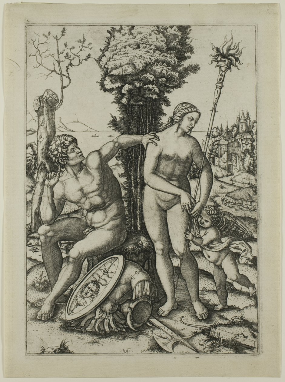 Mars, Venus ja Cupid tekijältä Marcantonio Raimondi