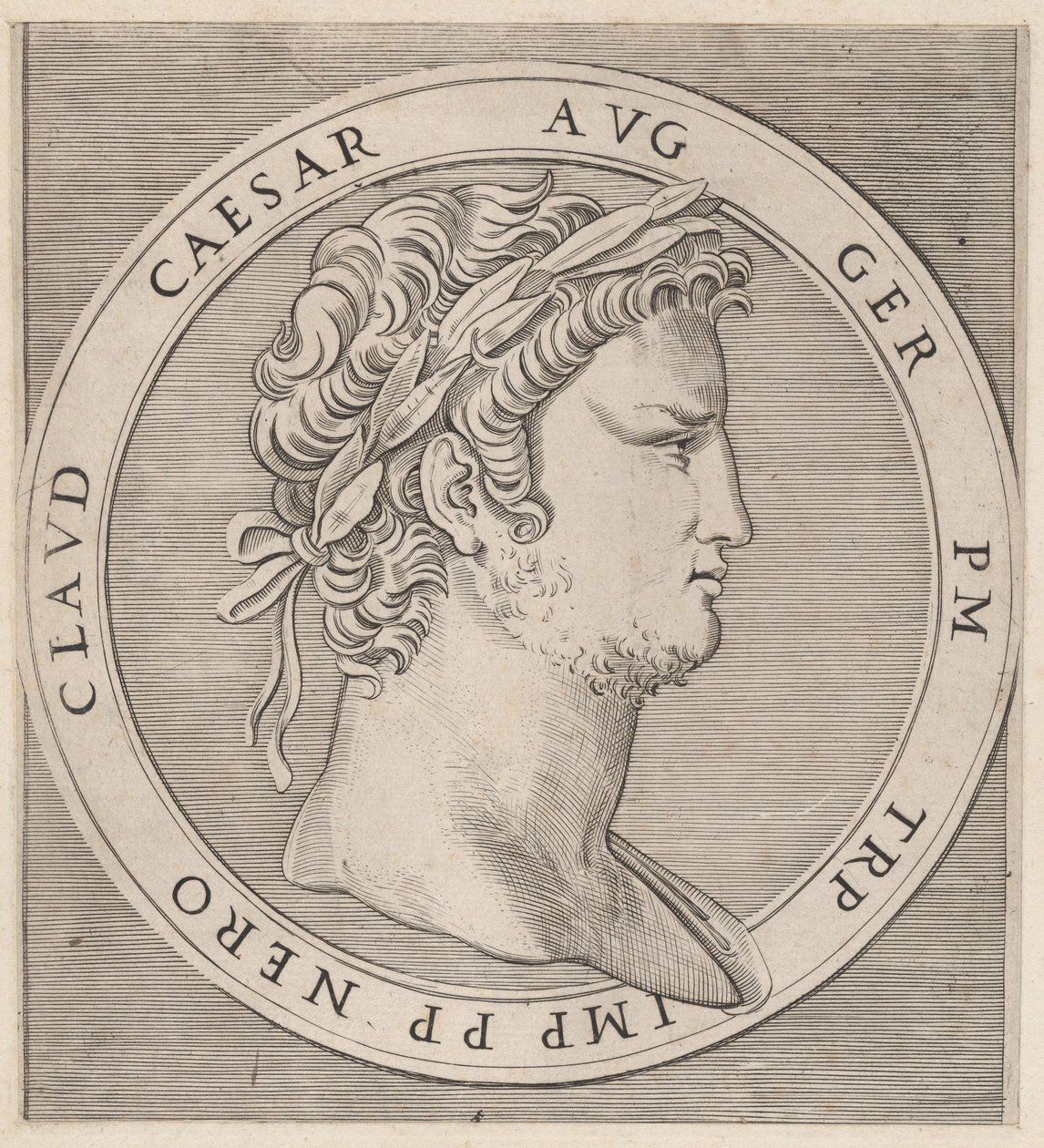 Roomalaisen loiston peili: Nero, The Twelve Caesars, n. 1500-1534, n. 1500-1534. tekijältä Marcantonio Raimondi