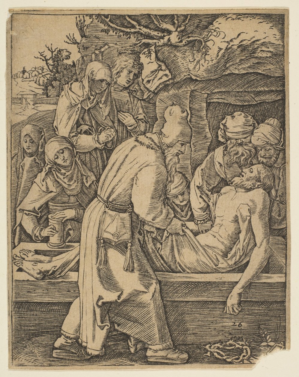 The Deposition, teoksesta The Small Passion copy.n.d. tekijältä Marcantonio Raimondi