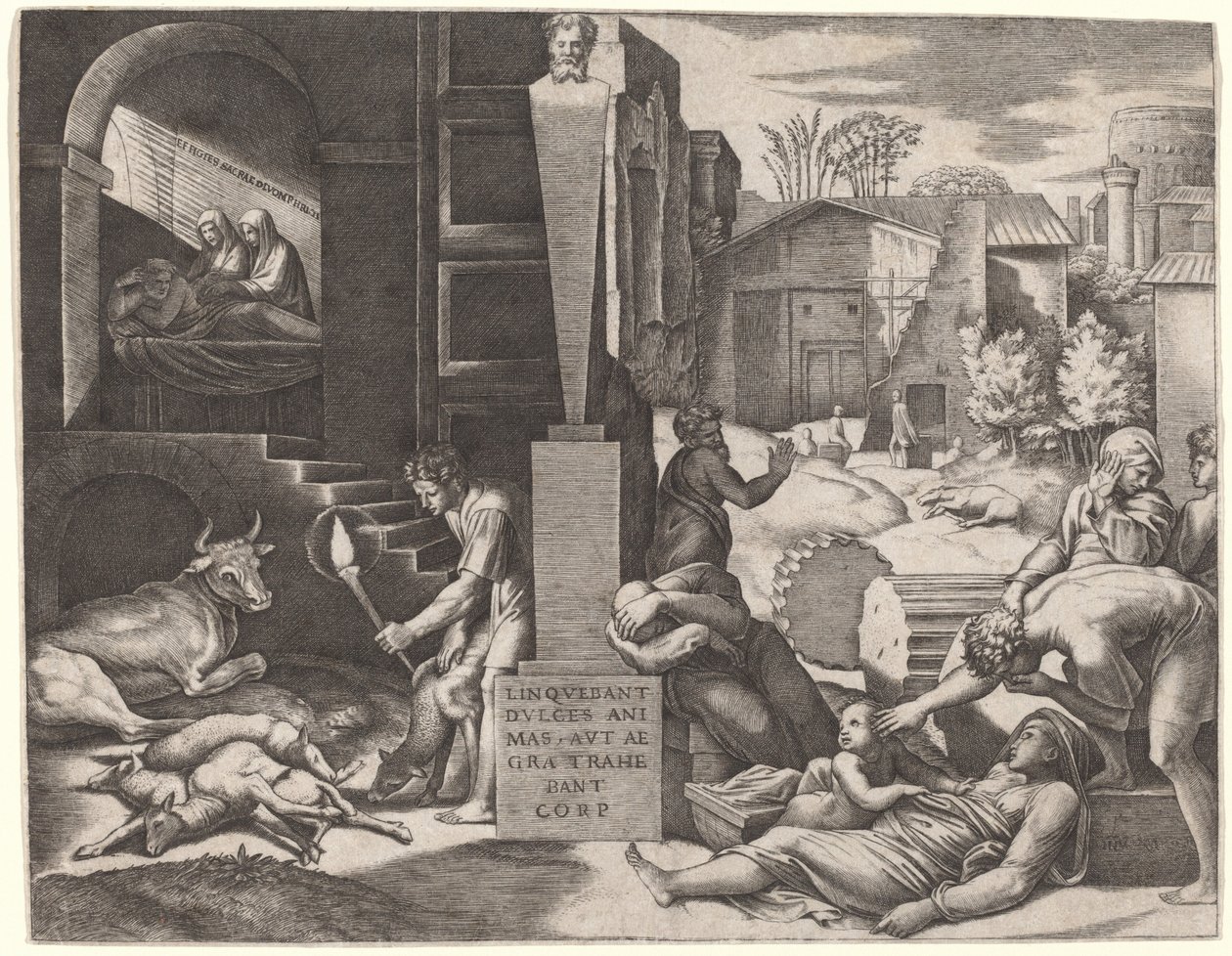 Il Morbetto (Ruttto) tekijältä Marcantonio Raimondi after Raphael