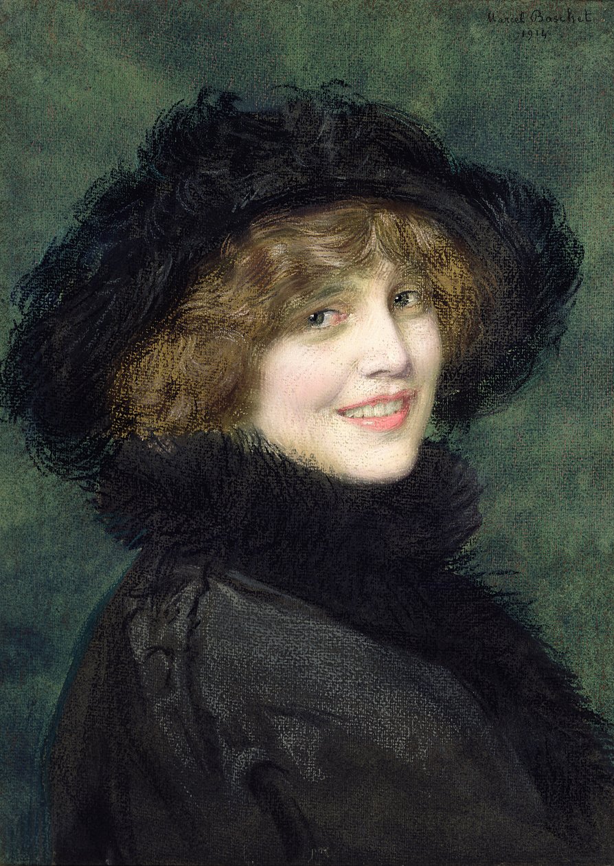 Madame Ryanin muotokuva, s. Arlette Warrain, 1914 (pastelli paperille) tekijältä Marcel Andre Baschet