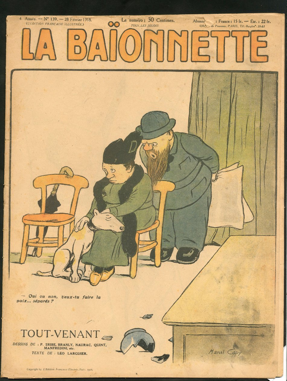 Kansi "" La Baionnette", Satirical en Colors tekijältä Marcel Amable O.L. Capy