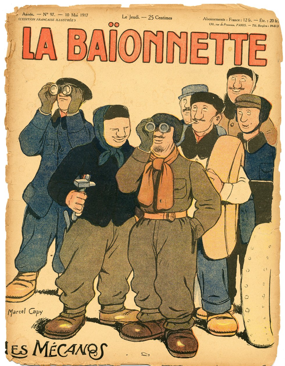 Kansi "" La Baionnette ", Satiirinen väreissä tekijältä Marcel Amable O.L. Capy