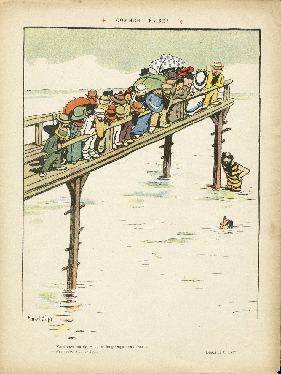 Kuva Marcel Capystä (1865-1941) Le Liressä, 24.8.2012 - Miten se tehdään? - vapaa-aika, arkkitehtuuri kaupunkisuunnittelu, merellinen merenranta, uinti, uinti, yleisö tekijältä Marcel Amable O.L. Capy