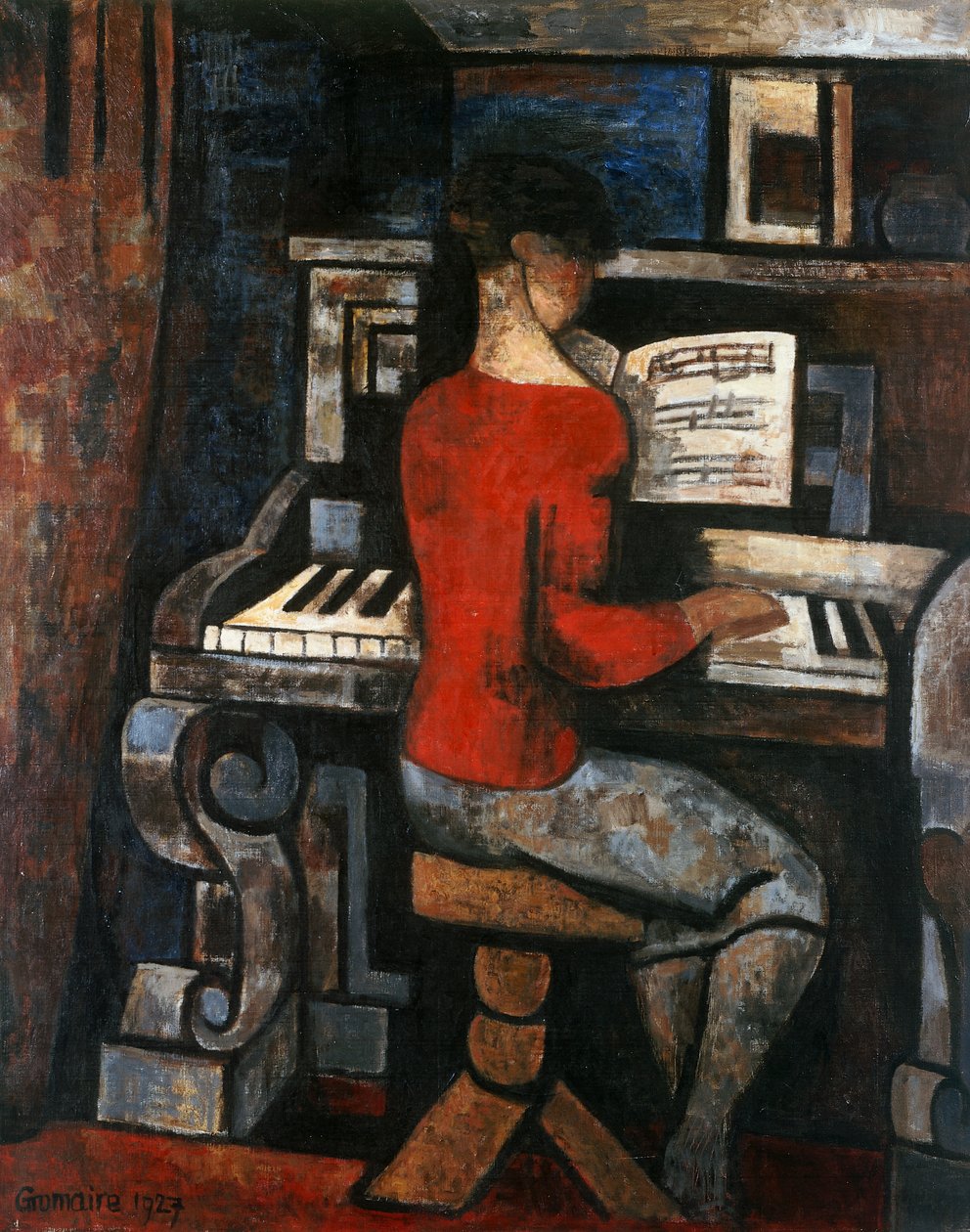 Pianonsoittaja tekijältä Marcel Gromaire