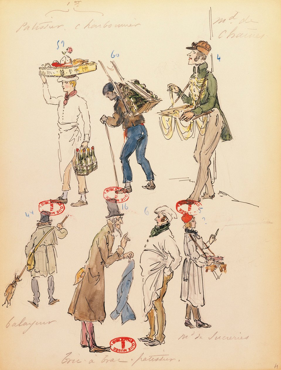 Ranska, Pariisi, Pukuluonnos Giacomo Puccinin (1858-1924) oopperaan La boheme, esitys Paris Opera Comiquessa, 13. kesäkuuta tekijältä Marcel Multzer
