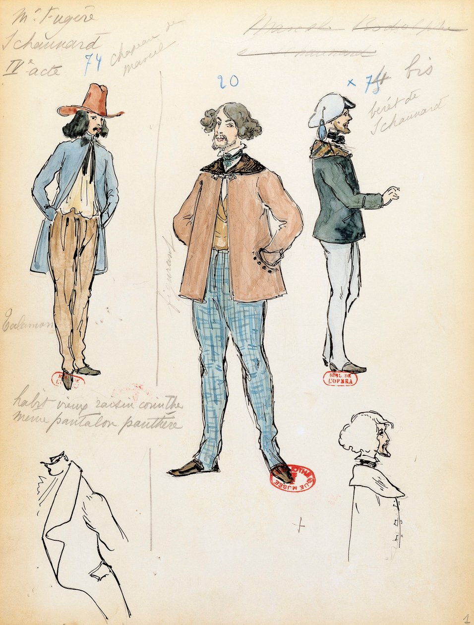 Ranska, Pariisi, pukupiirros muusikko Schaunardille Giacomo Puccinin (1858-1924) oopperassa La boheme, esitys Paris Opera Comiquessa, 13. kesäkuuta tekijältä Marcel Multzer