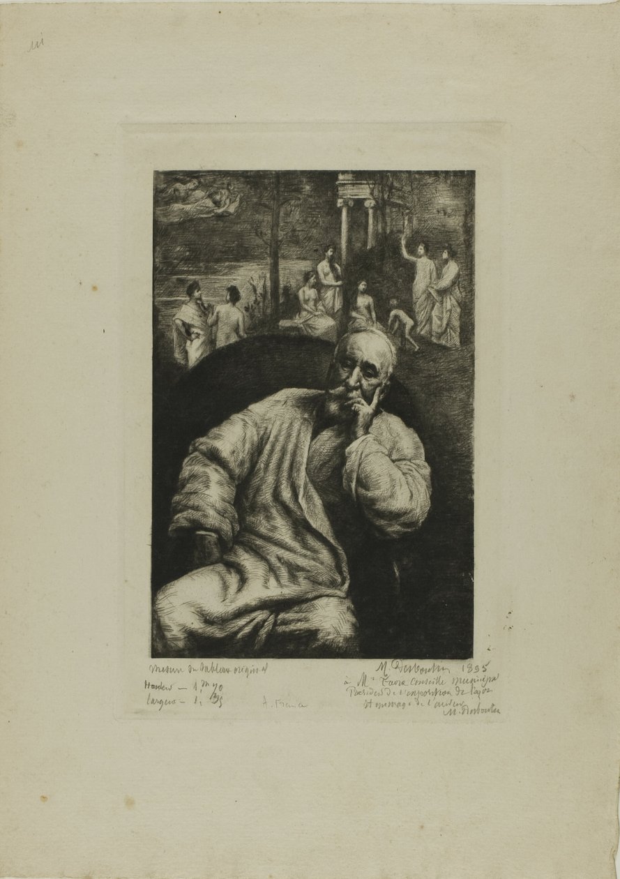 Pierre Puvis de Chavannes, muotokuva ja sävellys tekijältä Marcellin Gilbert Desboutin