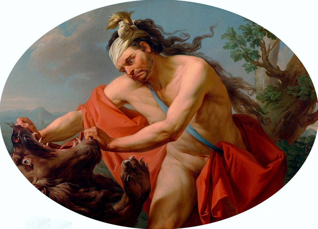 Hercules ja Nemean -leijona tekijältä Marcello Bacciarelli