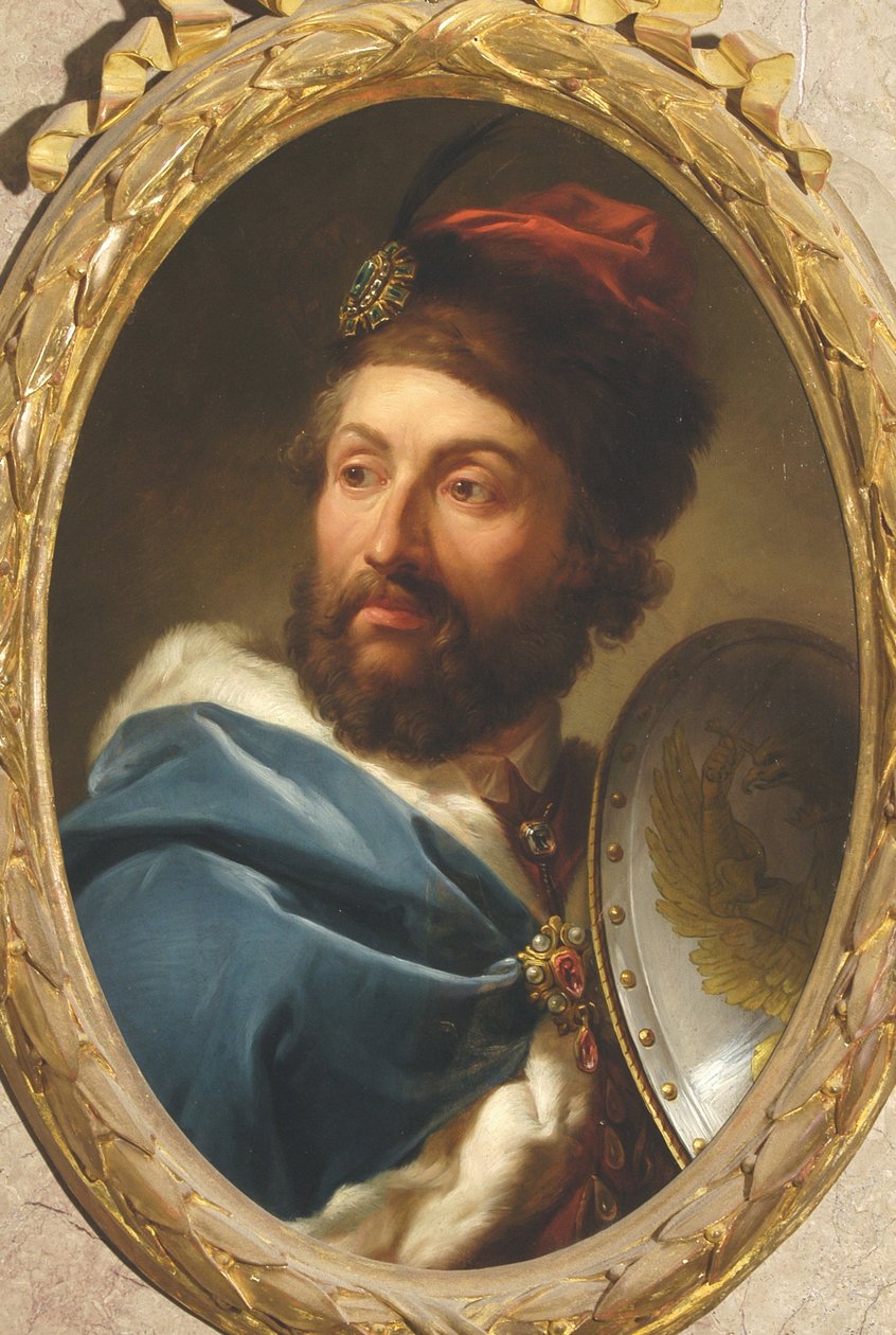 Puolan kuninkaan Casimir IV Jagellonin (1427-1492) muotokuva - Marcello Bacciarelli (1731-1818). Öljyä kuparille tekijältä Marcello Bacciarelli