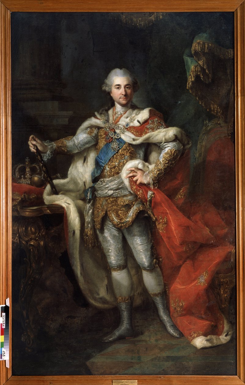 Stanislaw II August Poniatowskin, Puolan ja Liettuan kansainyhteisön kuninkaan ja suurherttua (1732-1798) muotokuva, n. 1790 (öljy kankaalle) tekijältä Marcello Bacciarelli