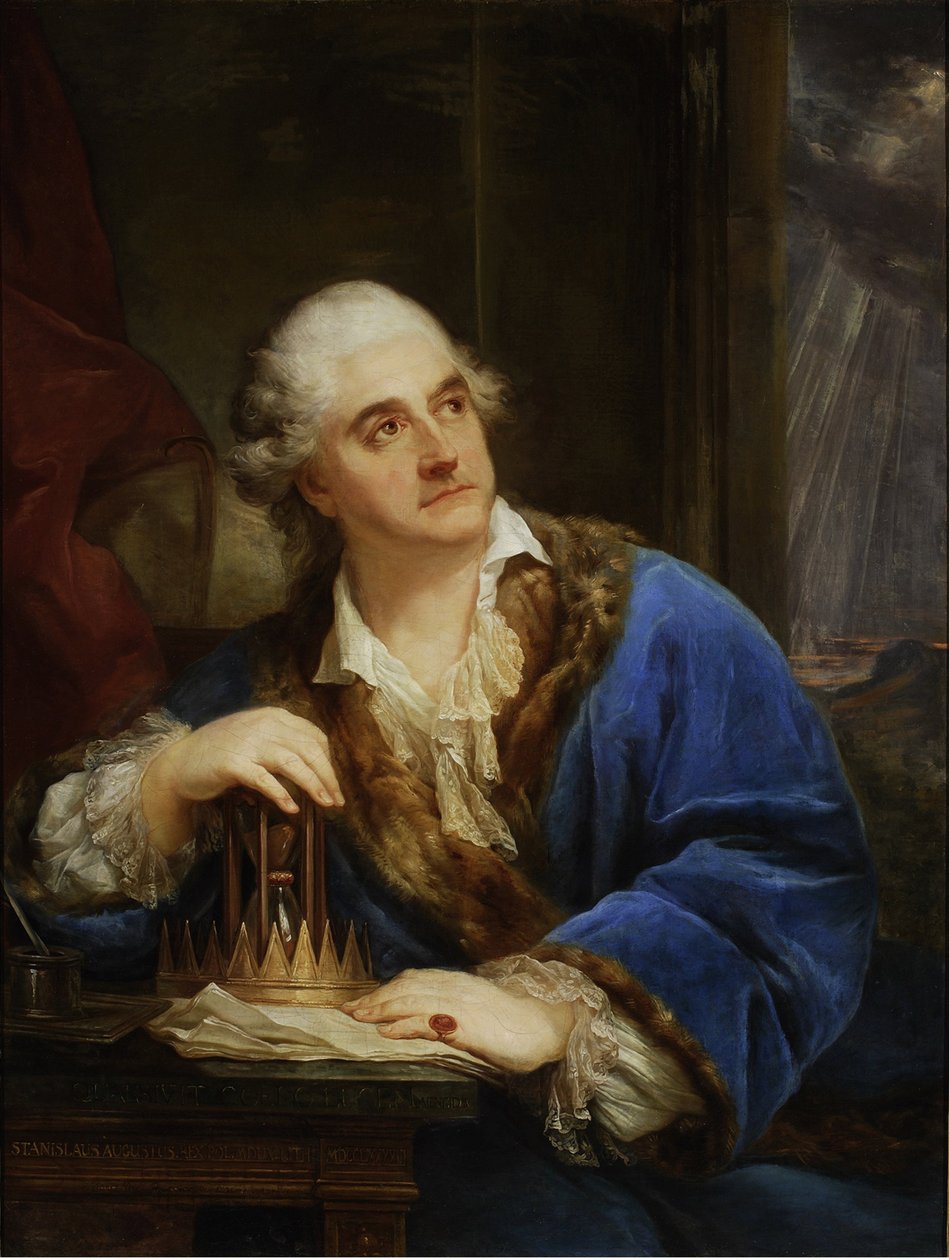 Stanislas II Augustus, Puolan ja Liettuan kuningas - Stanislaw II Augustus Poniatowskin, Puolan ja Liettuan kansainyhteisön kuninkaan ja suurherttua (1732-1798) muotokuva Bacciarelli, Marcello (1731-1818). Öljy kankaalle, koko: 111,5x85,5 tekijältä Marcello Bacciarelli