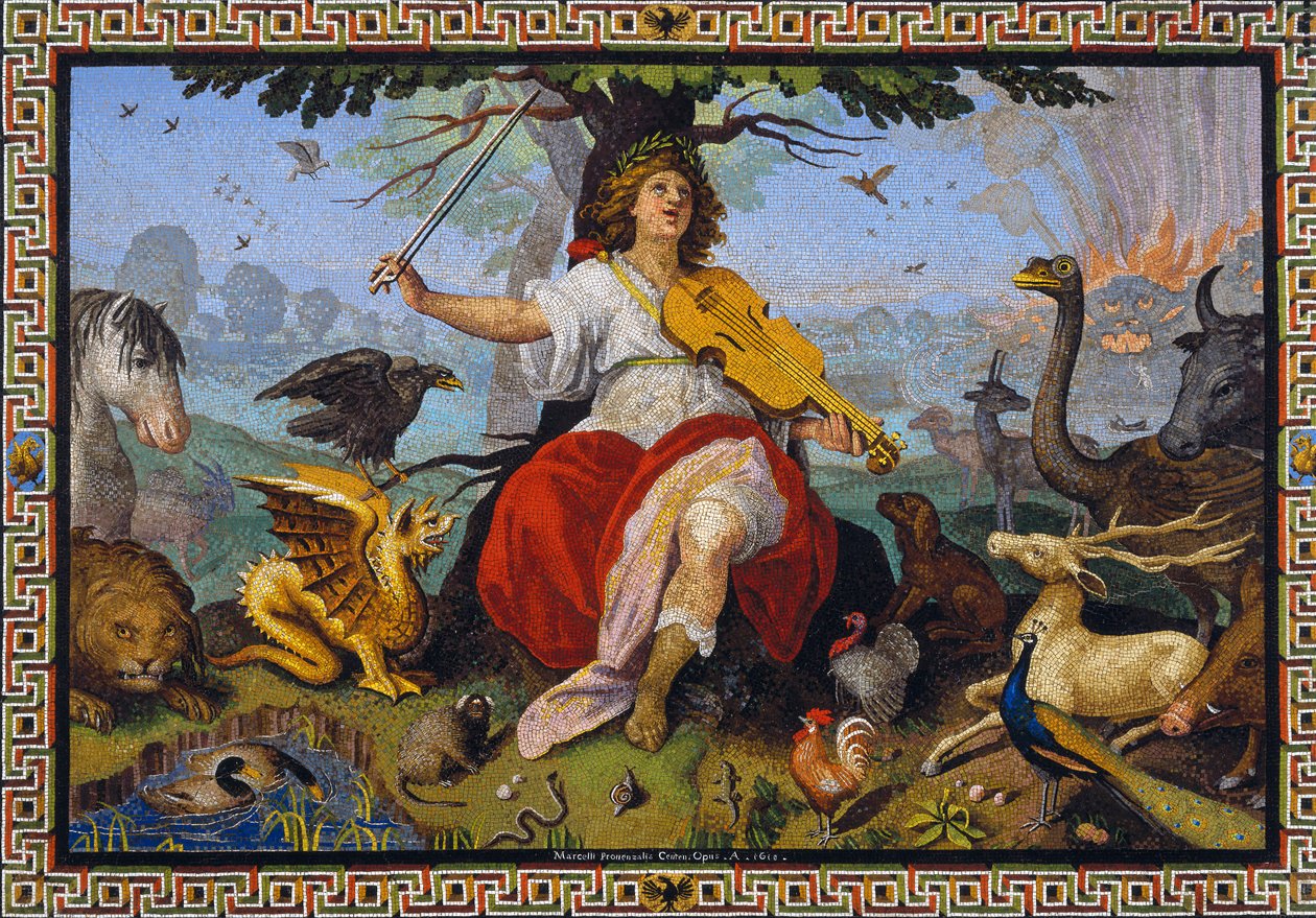 Marcello Provenzalen (1577-1639) "Orpheus" -mosaiikki 1618 tekijältä Marcello Provenzale