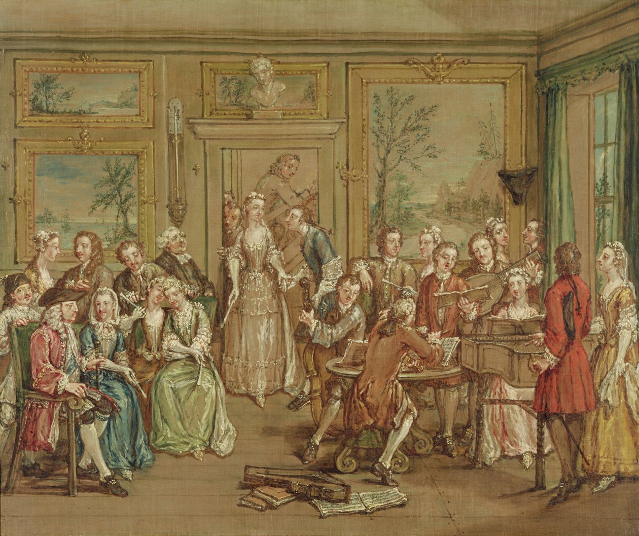 Musiikkikeskustelu, n. 1760 tekijältä Marcellus the Younger Laroon