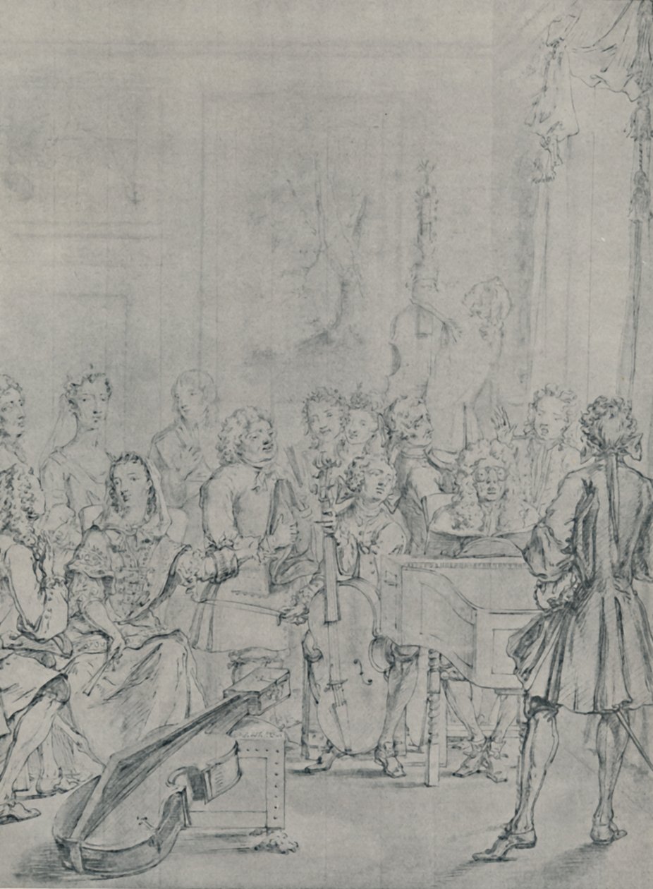 Konsertti aatelismiehen talossa, 1736, 1920 tekijältä Marcellus Laroon the Younger