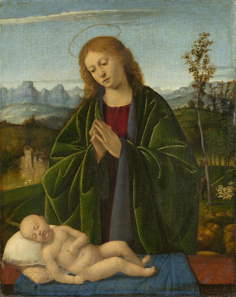 Madonna palvelee lasta, noin 1520 tekijältä Marco Basaiti