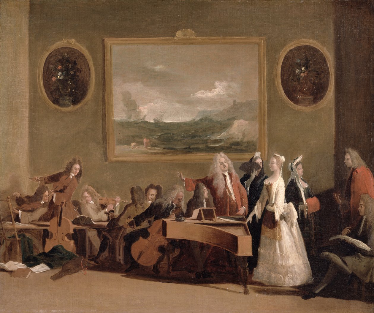 Oopperan harjoitus, n. 1709 tekijältä Marco Ricci