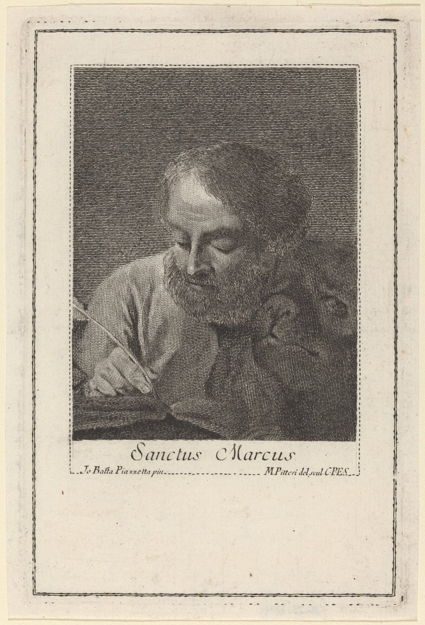 Pyhä Markus tekijältä Marco Alvise Pitteri after Giovanni Battista Piazzetta