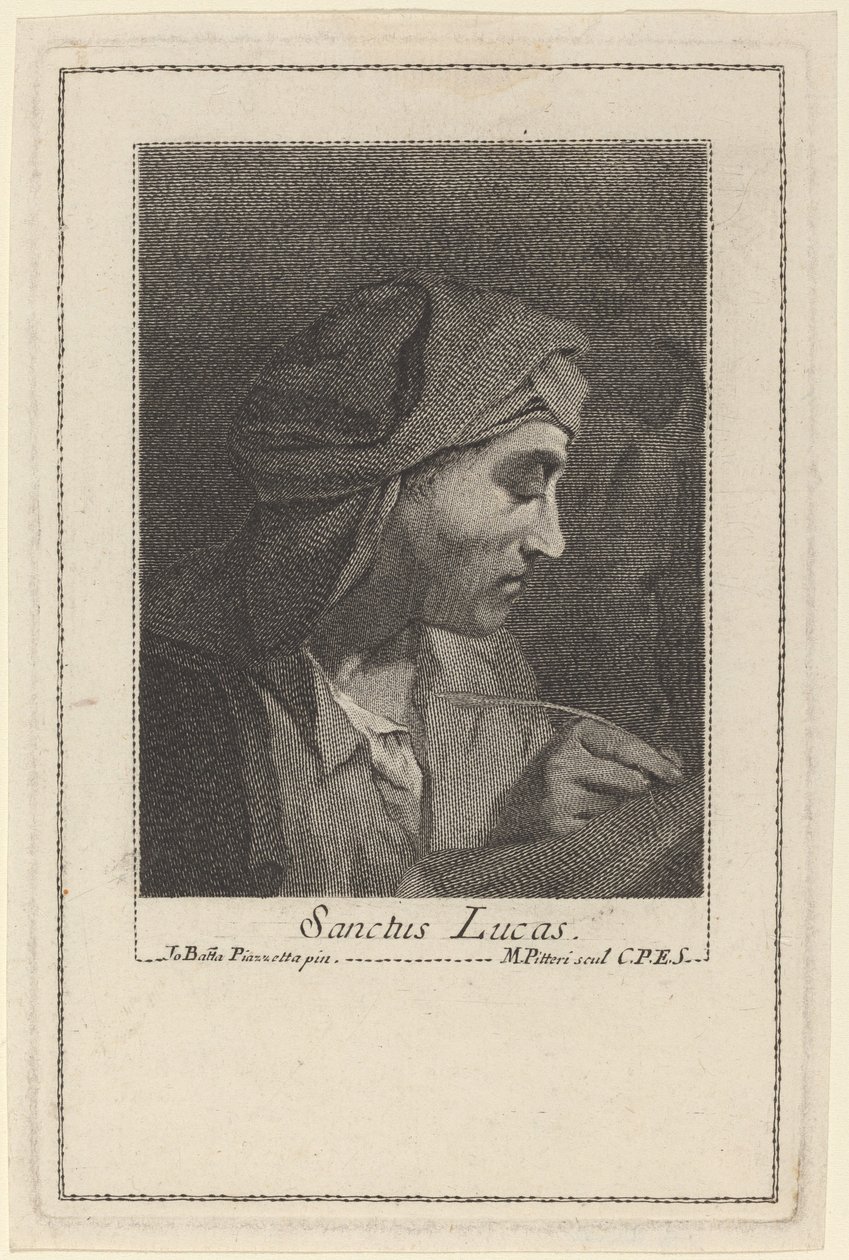 Pyhä Luke tekijältä Marco Alvise Pitteri after Giovanni Battista Piazzetta