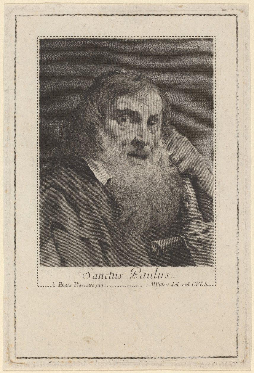Pyhä Paavali tekijältä Marco Alvise Pitteri after Giovanni Battista Piazzetta