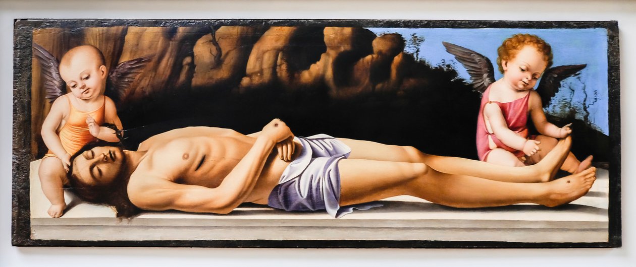 Kuollut Kristus ja kaksi enkeliä tekijältä Marco Basaiti