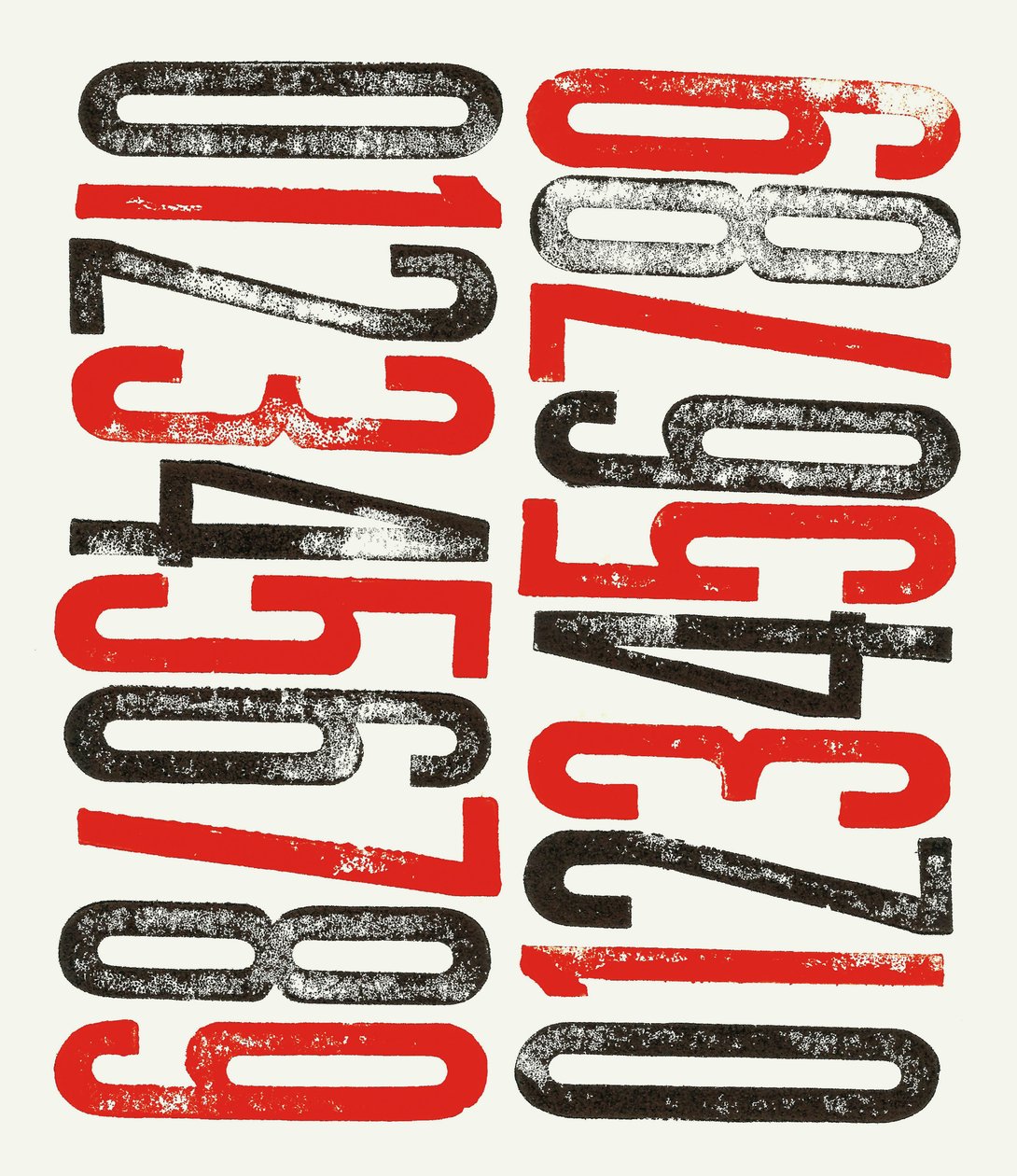 Numbers, 2014 (puupiirros paperille) tekijältä Marco Campedelli
