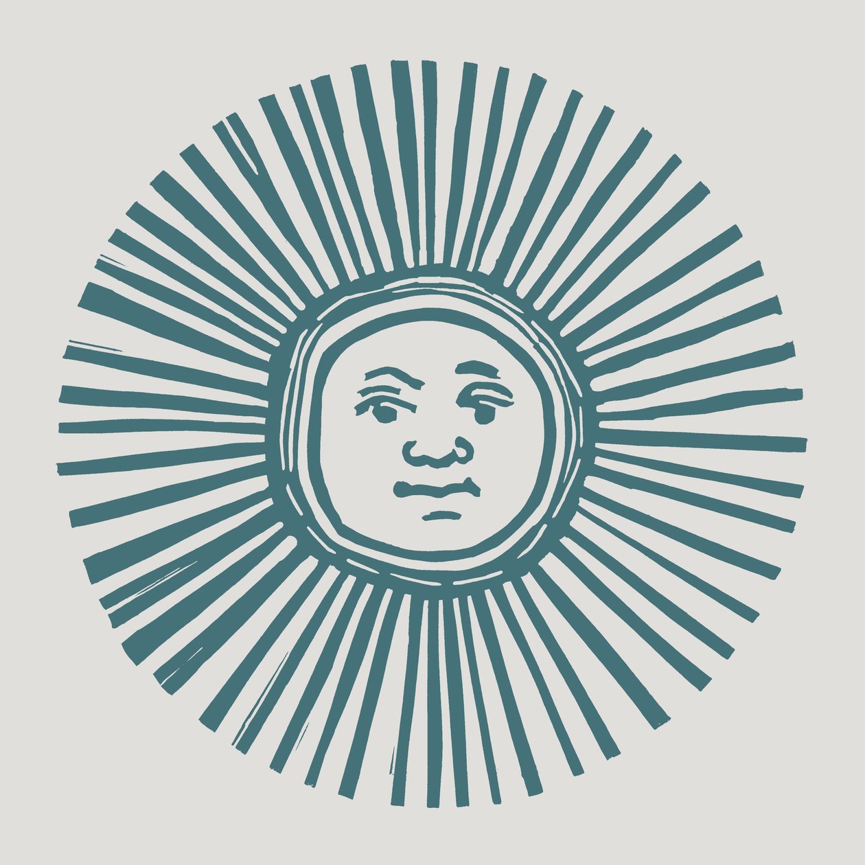 Sol Invictus, 2023 (linoleumi paperille) tekijältä Marco Campedelli