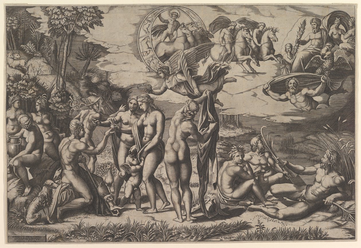 Pariisin tuomio, 1515-27. tekijältä Marco Dente