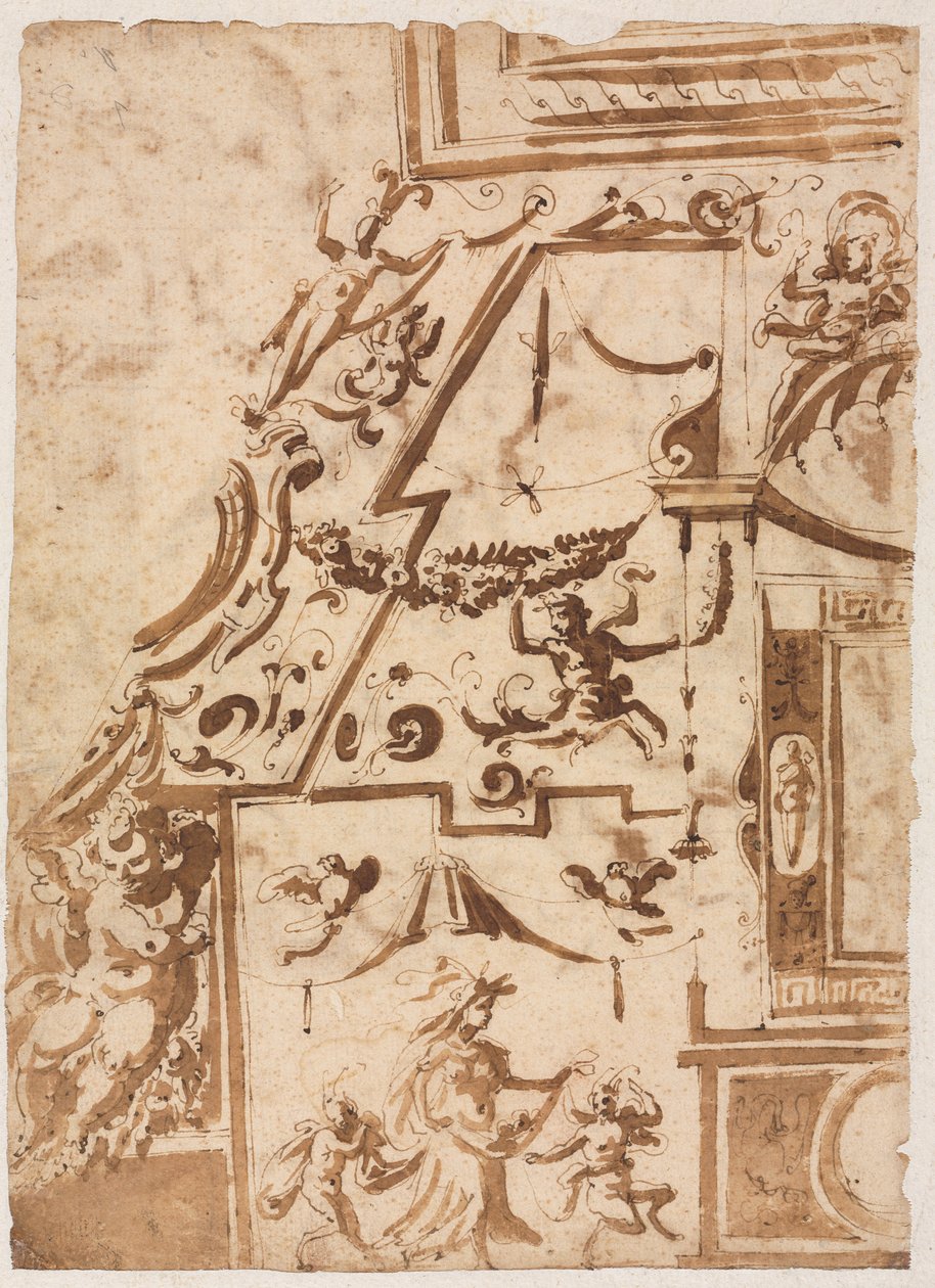 Groteski hyppäävän kentaurin versolla, n. 15651588. tekijältä Marco Marchetti