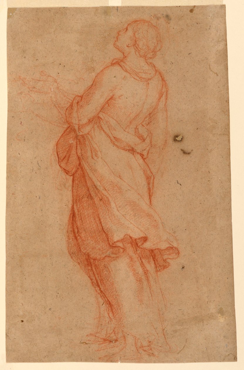 Piirros, Nuori nainen (Pyhä Maria Magdaleena ristin alla), 1550-75. tekijältä Marco Pino