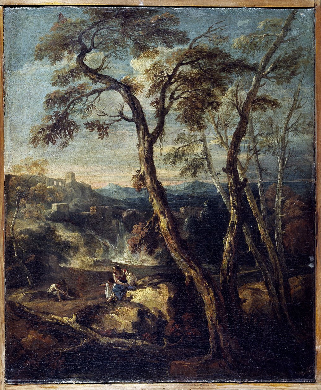 Maisema": Caprice. Marco Riccin (1676-1730) maalaus, Accademia Carrara, Bergamo Italia. tekijältä Marco Ricci