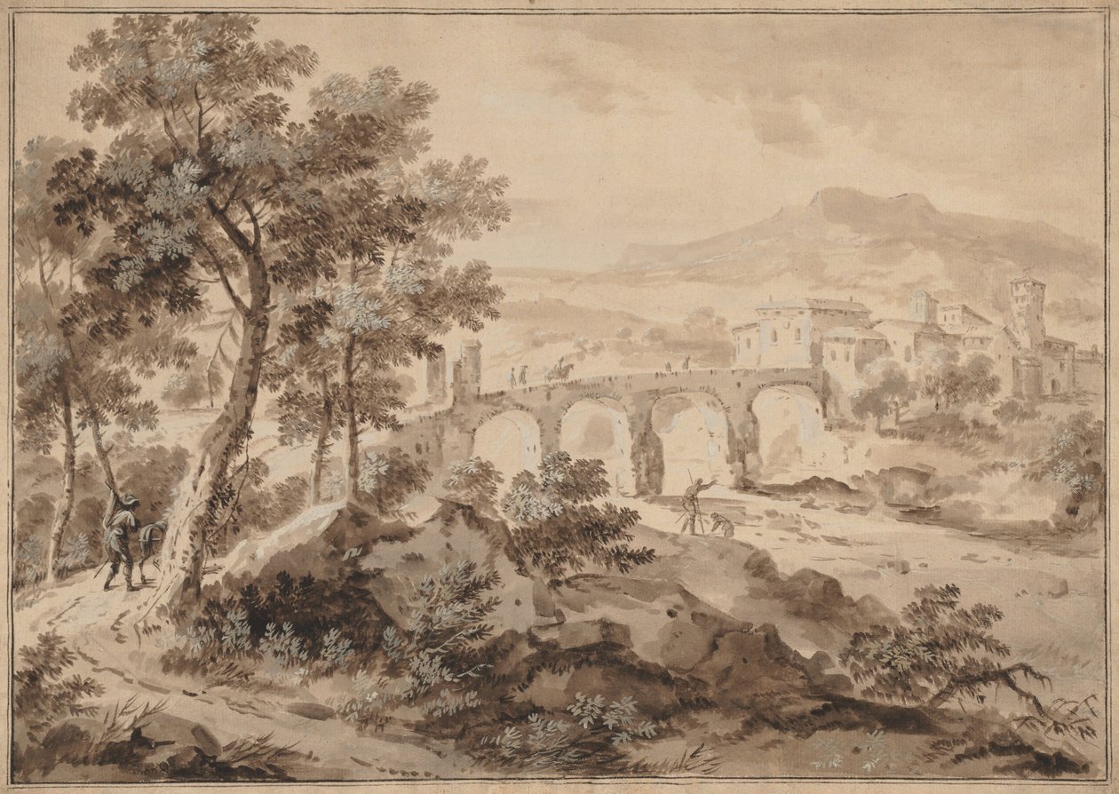 Maisema sillan kanssa, 1700-1729. tekijältä Marco Ricci
