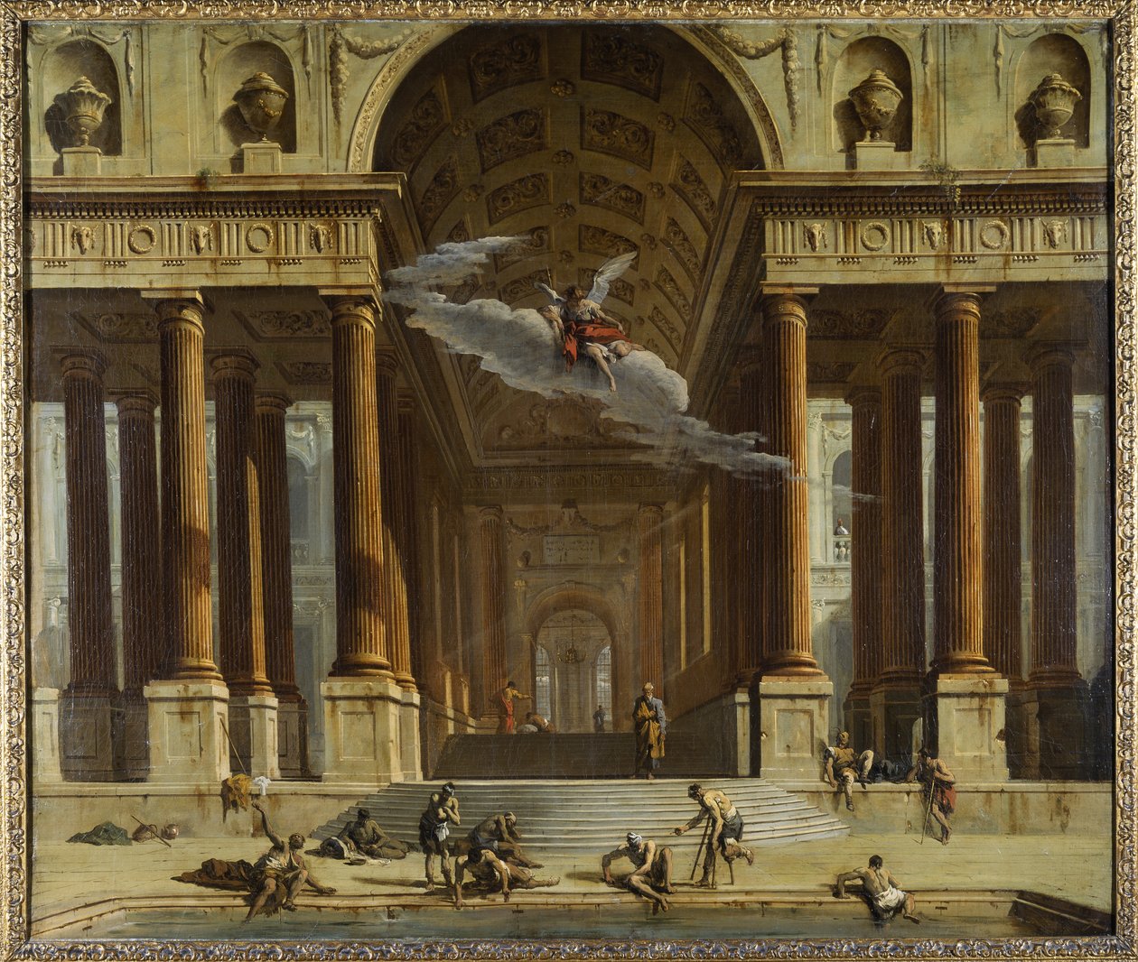 Siloamin allas, n. 1711–1716 (öljy kankaalle) tekijältä Marco Ricci