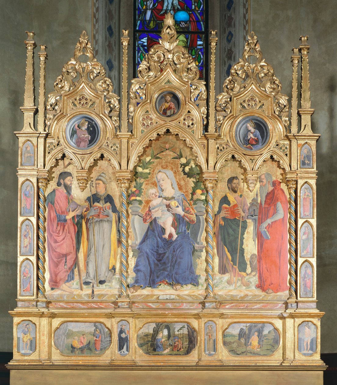 Alttaritaulu Madonna lapsen ja pyhien kanssa, Bologna (kuva) tekijältä Marco Zoppo