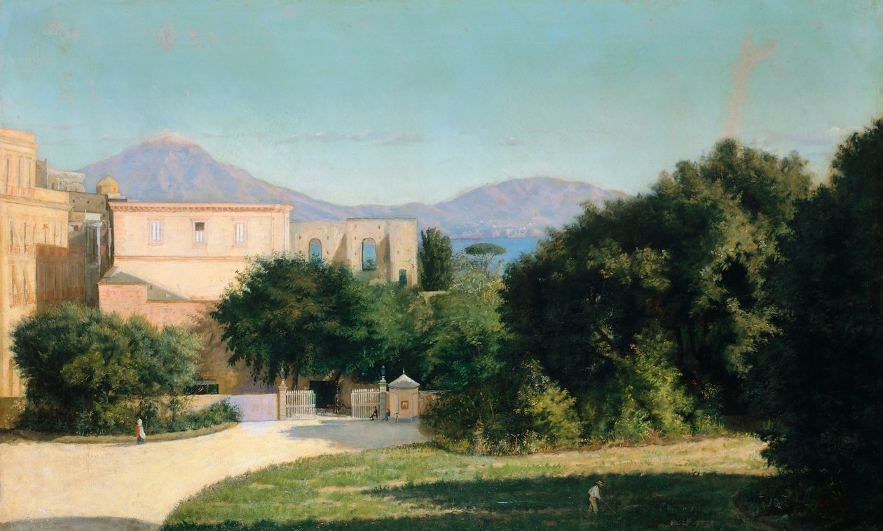 Porta Grande Capodimonten metsässä, kirjoittanut Marco De Gregorio (1829-1876) tekijältä Marco di Gregorio