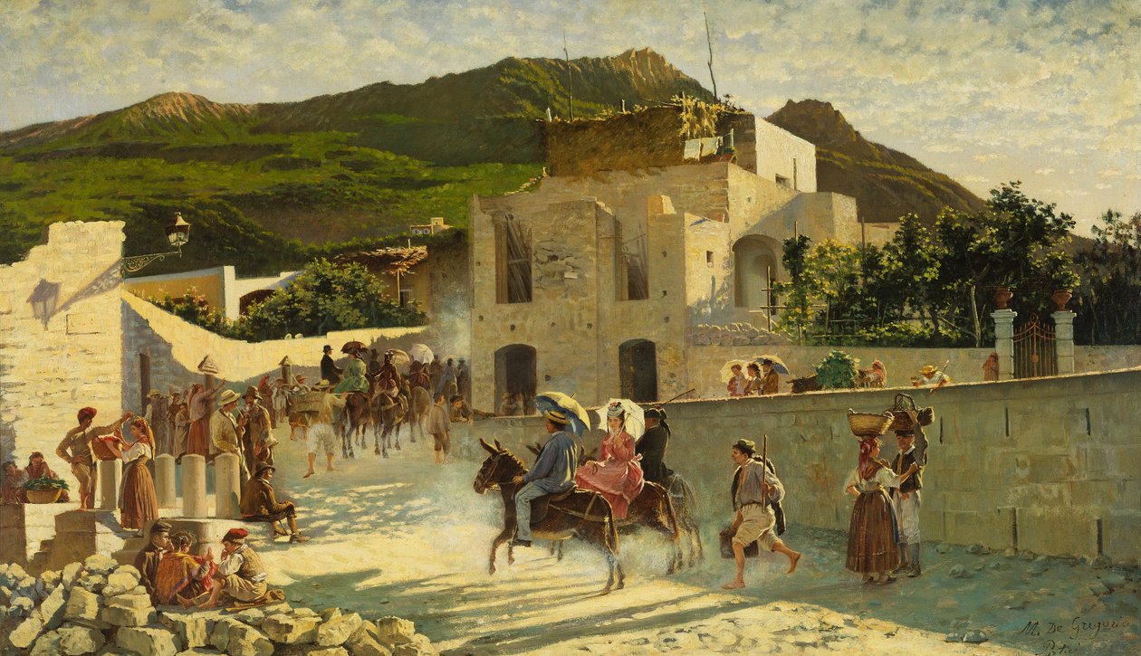 Kävele Capriin, n. 1867 (öljy kankaalle) tekijältä Marco di Gregorio