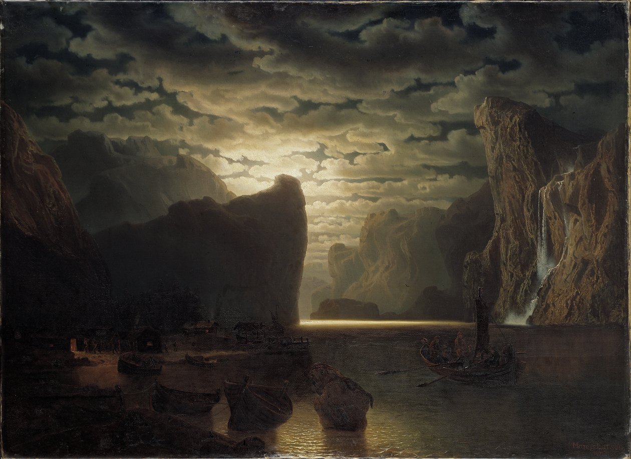 Norjan vuono kuutamossa, 1861 tekijältä Marcus Larson