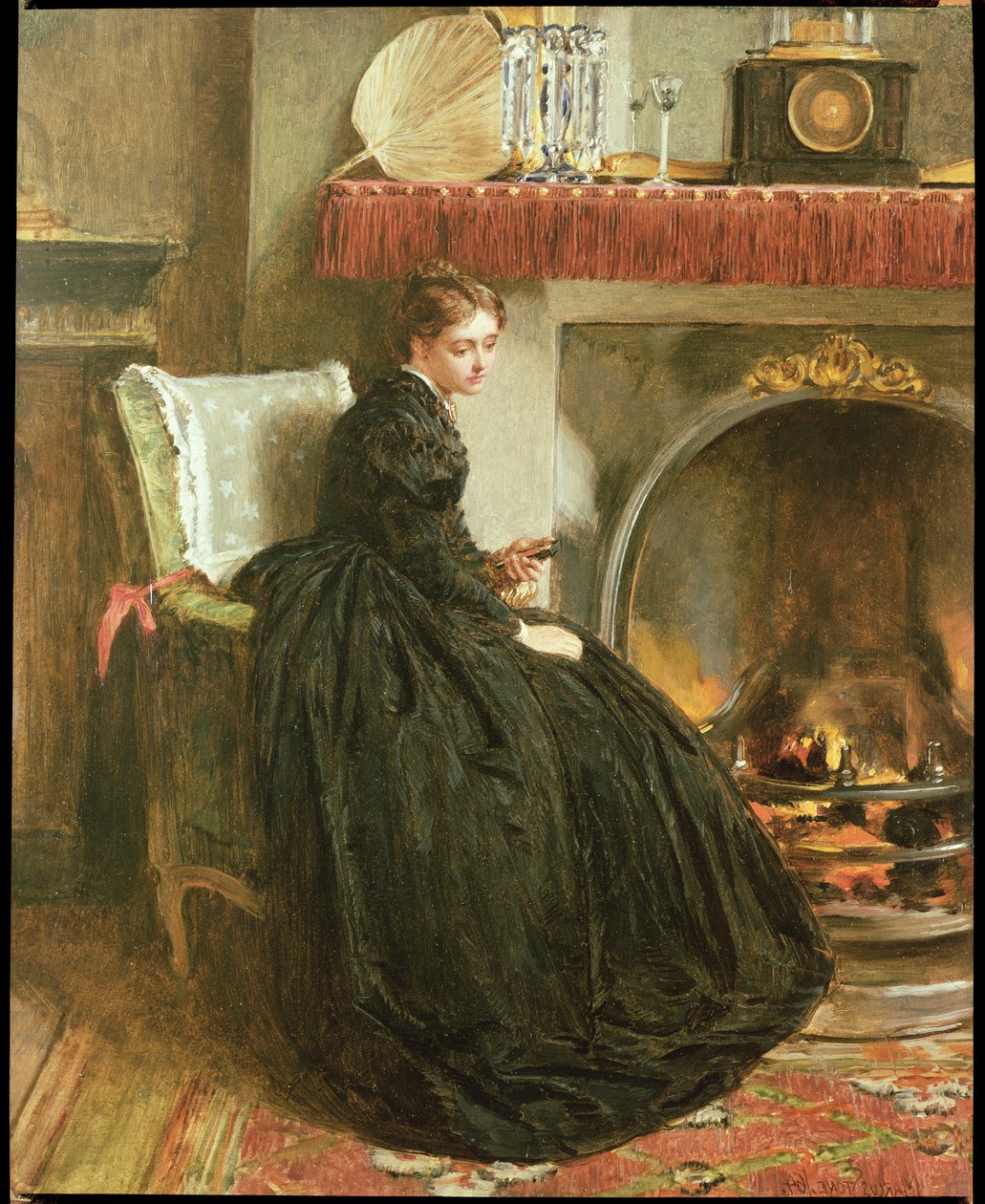 Lost in Thought, 1864 (öljy kankaalle) tekijältä Marcus Stone
