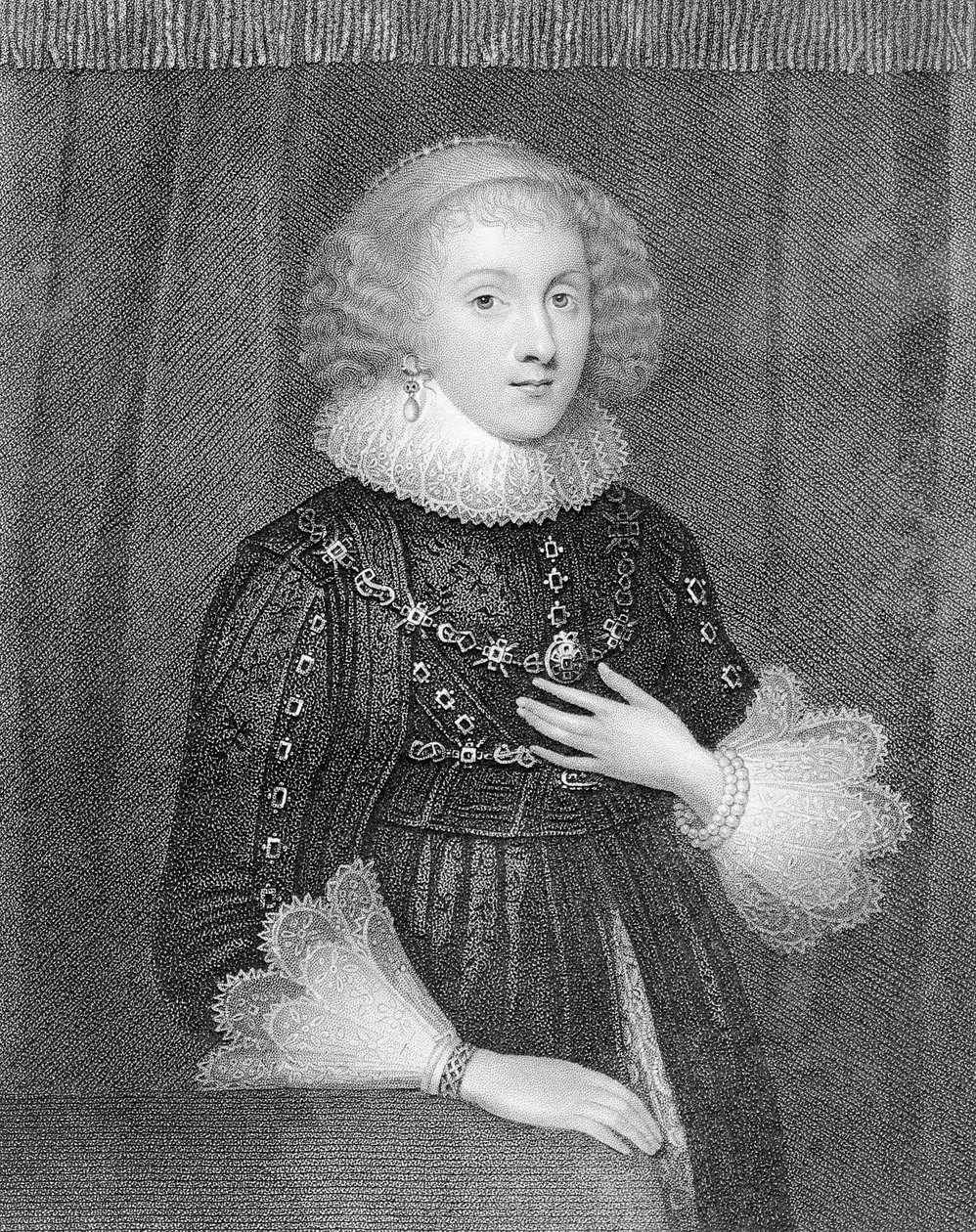 Mary Sidney, Pembroken kreivitär, kaiverrus W.J.Fry tekijältä Marcus Garret Gheeraerts the Younger