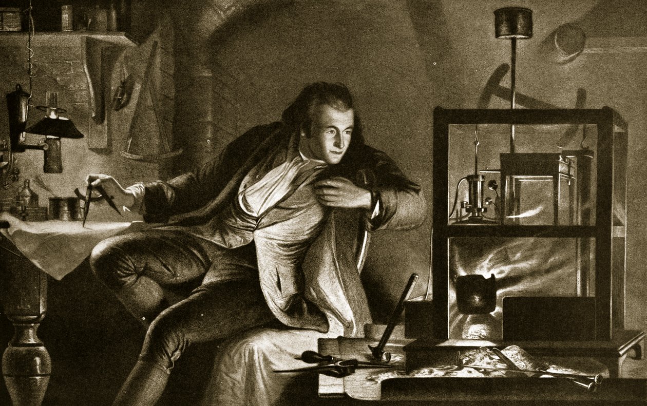 James Watt and the Steam-Engine, kuvitus teoksesta "Hutchinson