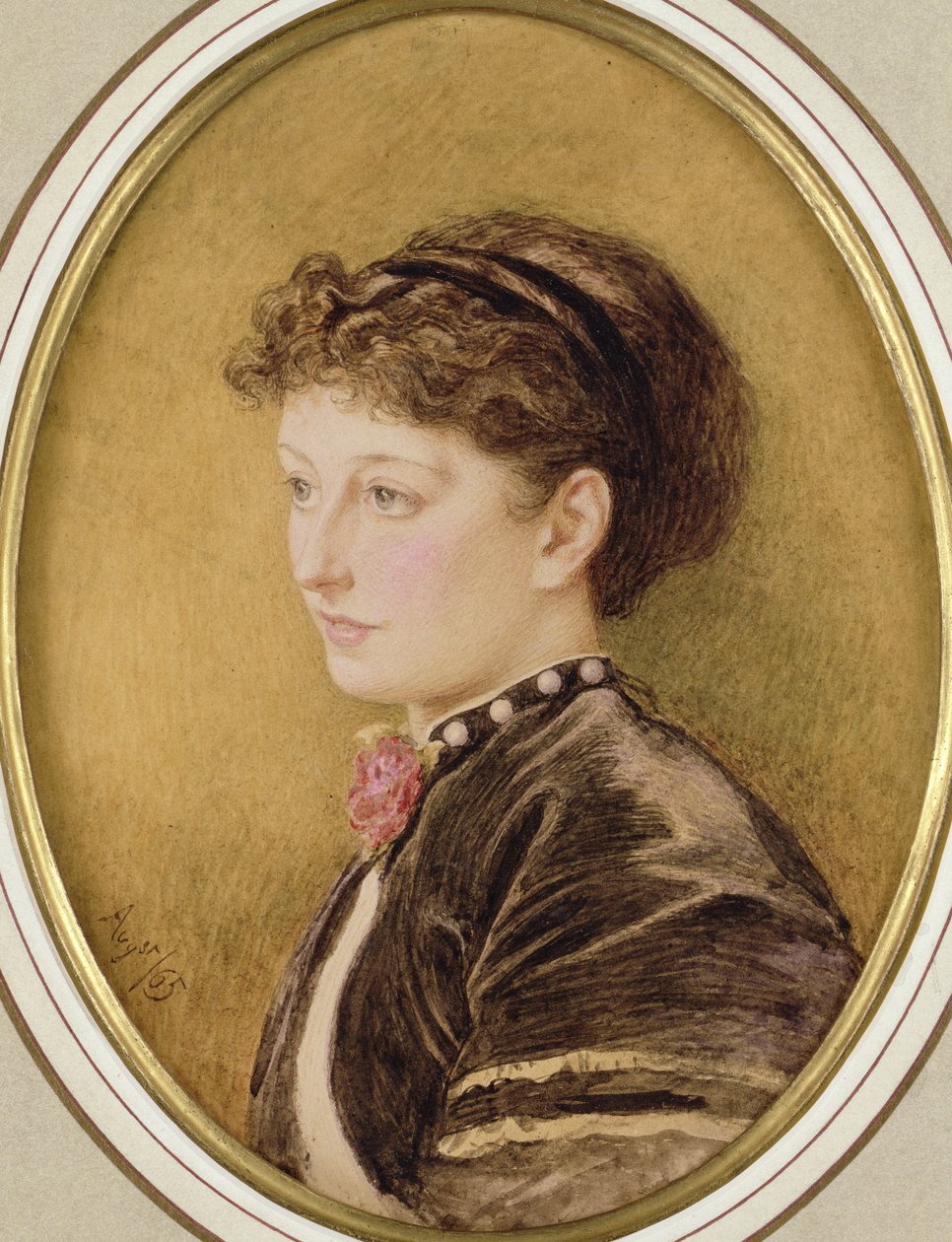 Kate Collins (syntymä Dickens) 1865 (wc paperilla) tekijältä Marcus Stone