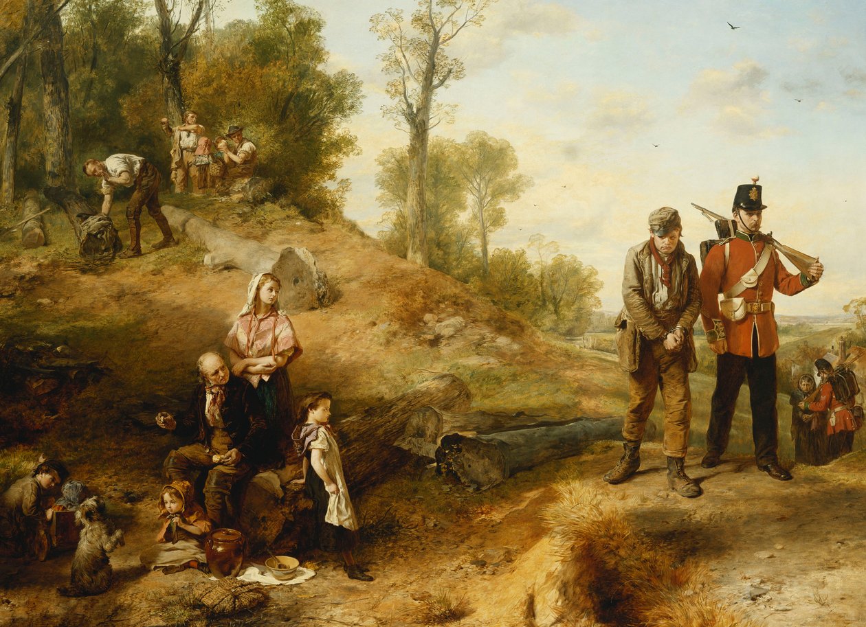 Työskentely ja välttely - "Englanti odottaa jokaisen miehen tekevän velvollisuutensa", 1864 tekijältä Marcus Stone