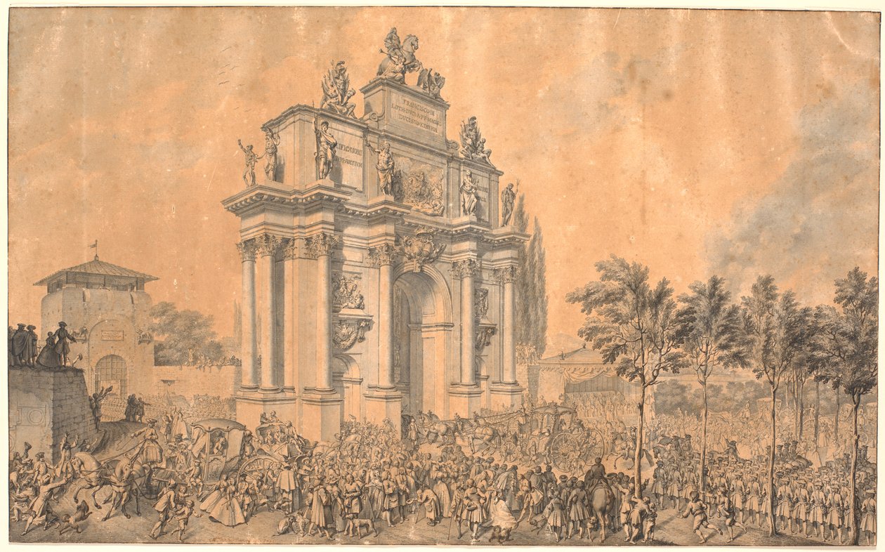 Francis III Lorrainelaisen ja Maria Theresan riemukaari heidän saapuessaan Firenzeen vuonna 1739 tekijältä Marcus Tuscher