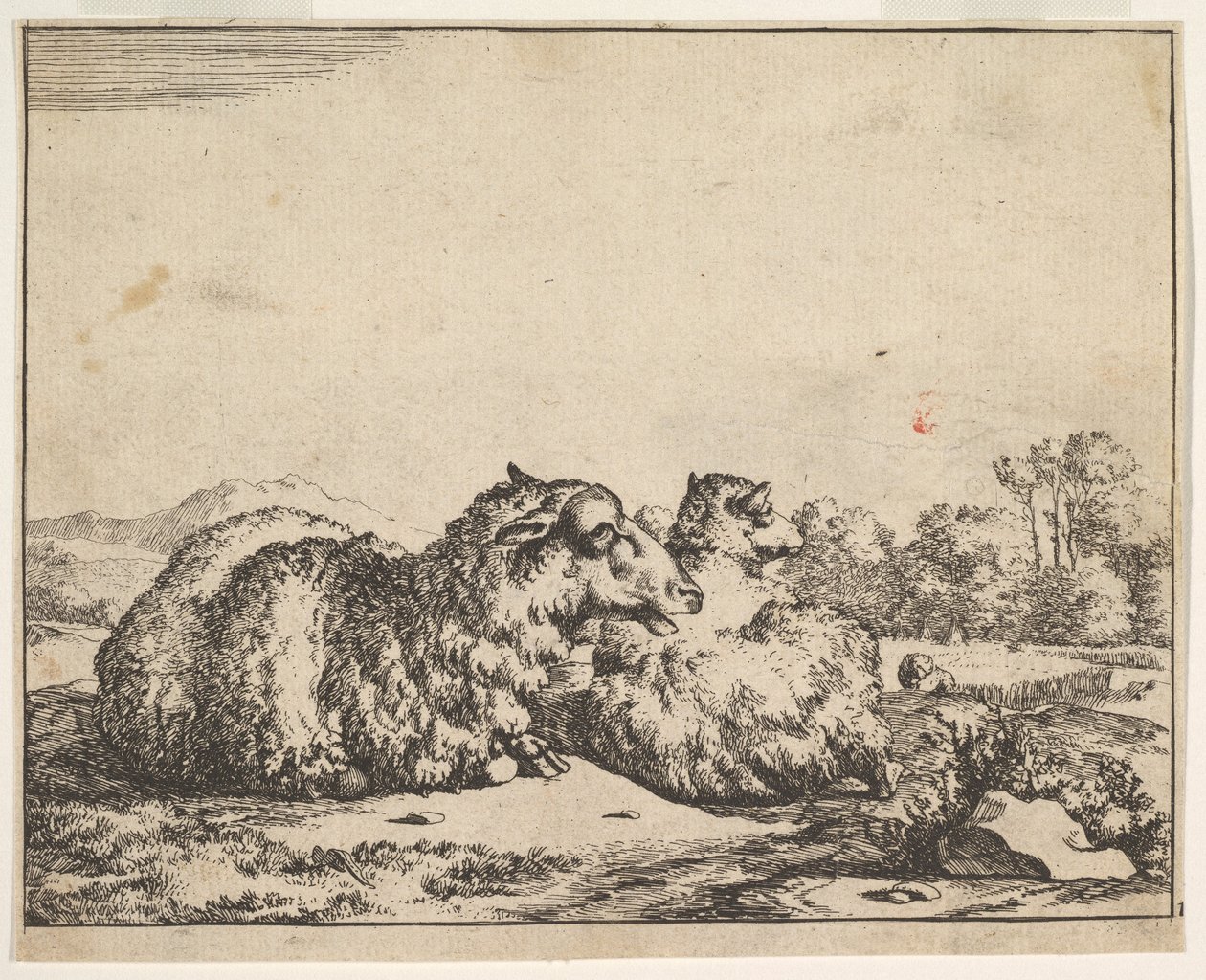 Lampaat, 16 lautasen sarjasta, 1664. tekijältä Marcus de Bye