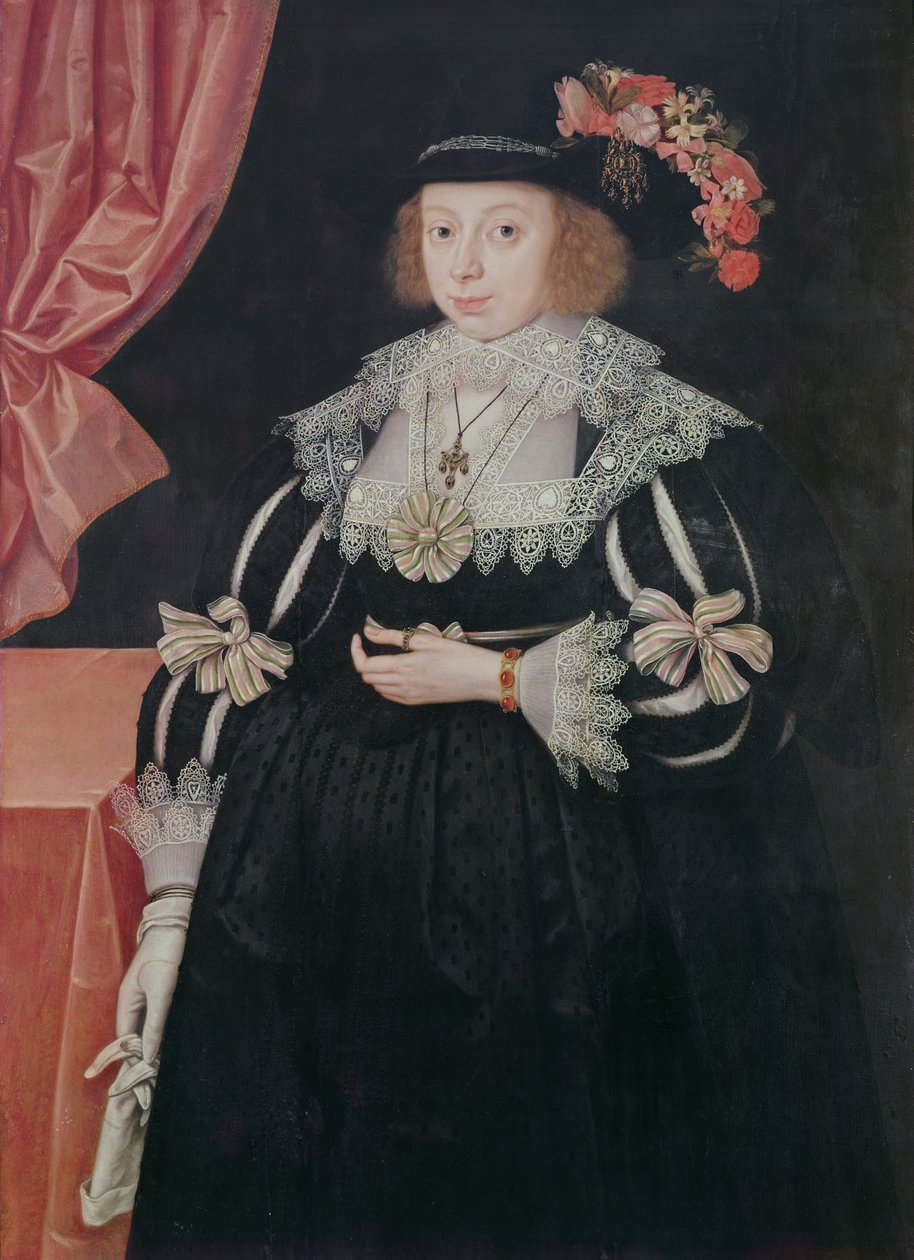 Anne Hale, rouva Hoskins (n. 1609–1651), 1629 (paneeli) tekijältä Marcus Garret Gheeraerts the Younger