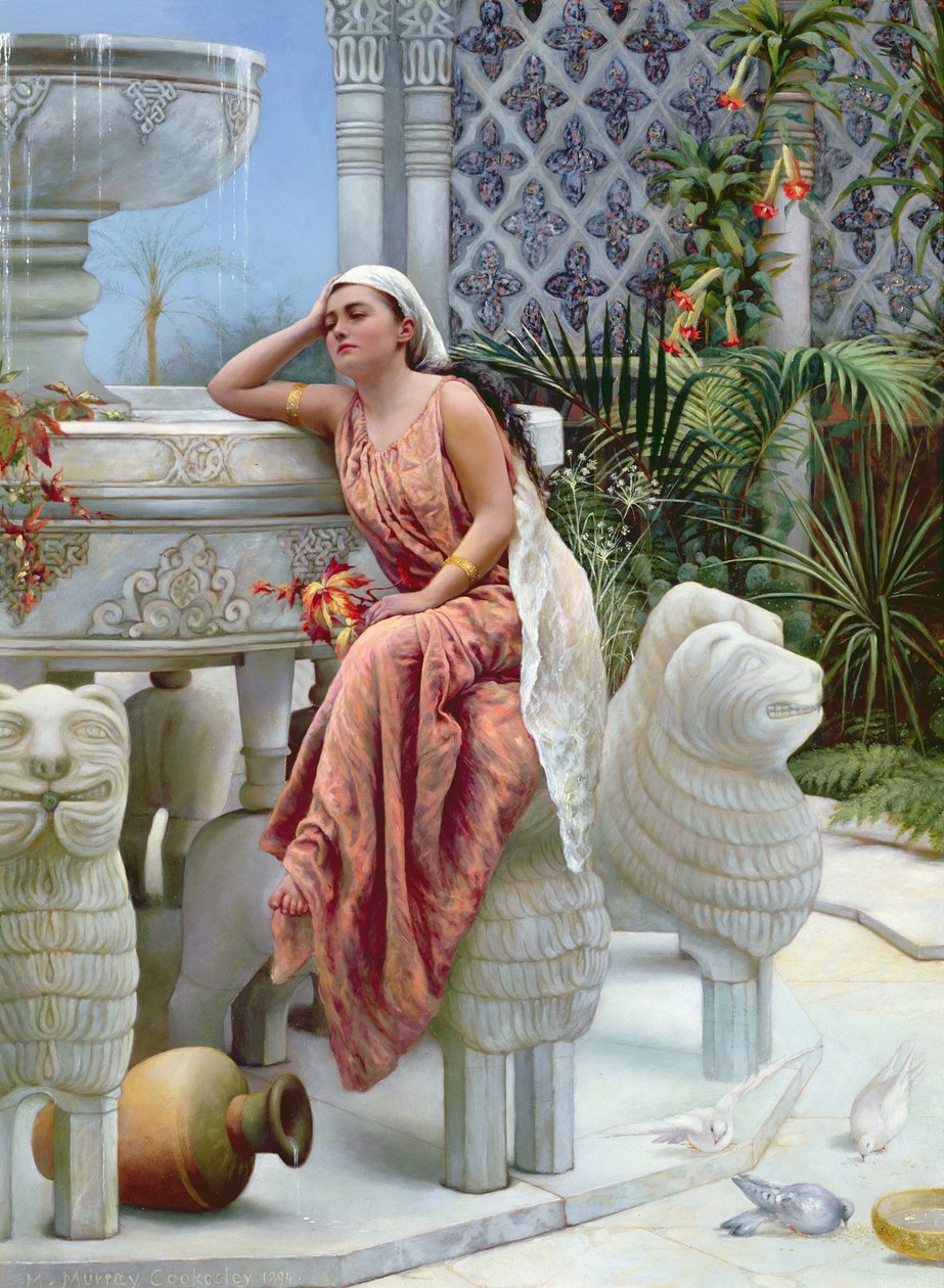 Levollinen hetki Alhambran leijonalähteellä, Espanja, 1894. tekijältä Margaret Murray Cookesley