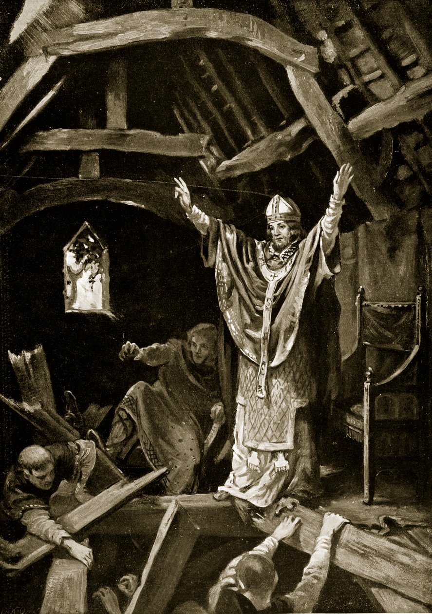 Calnen lattian sortuminen, 978, kuvitus teoksesta "Hutchinson