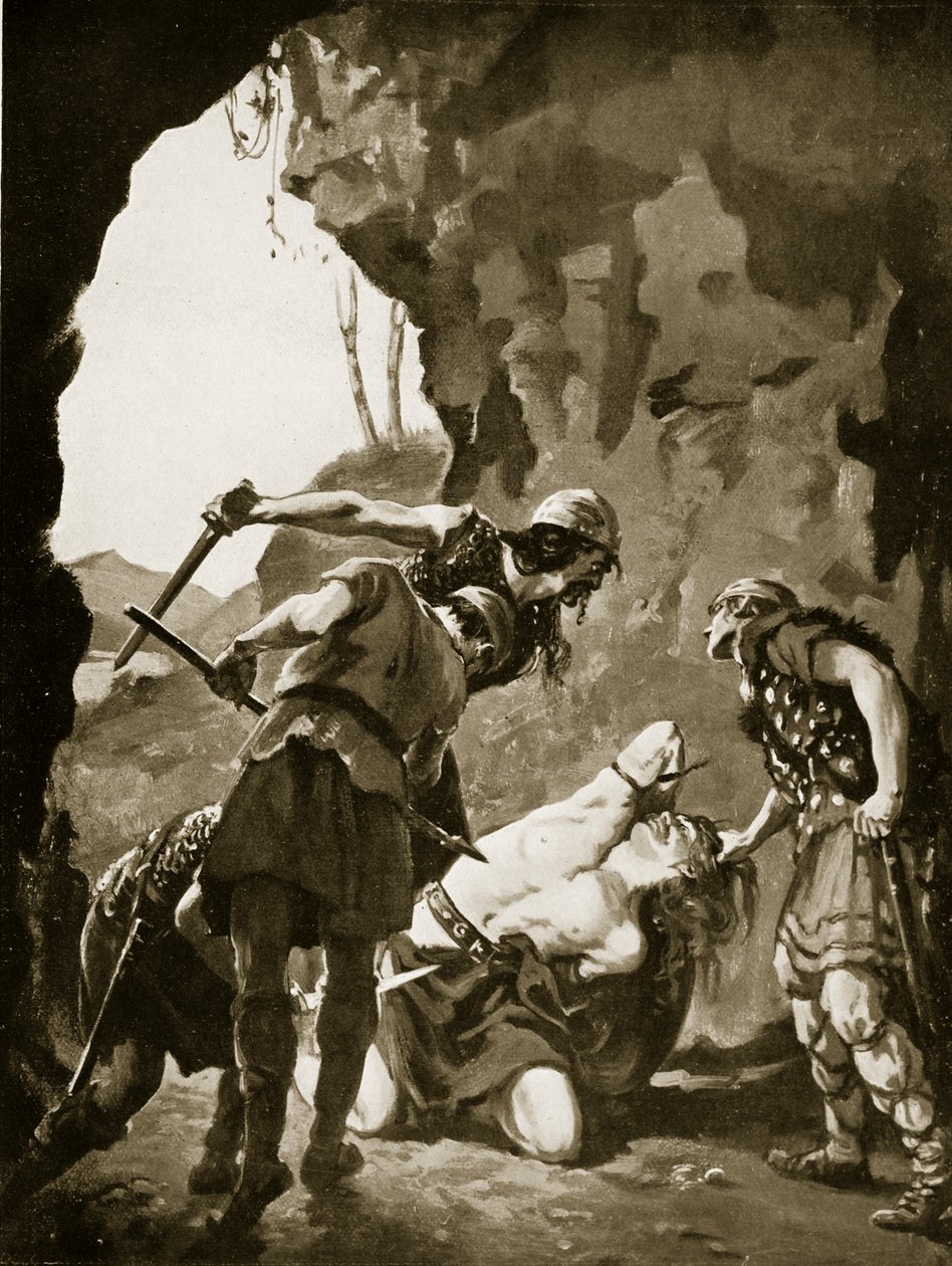 Konstantin II tanskalaisten surmaama, 881 jKr., kuvitus teoksesta 